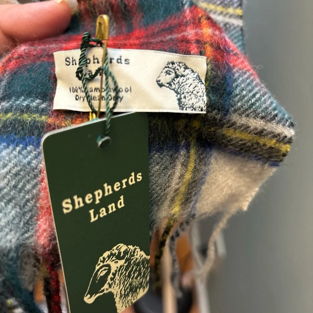 Plaid Scarf - Red, Green, Cream
